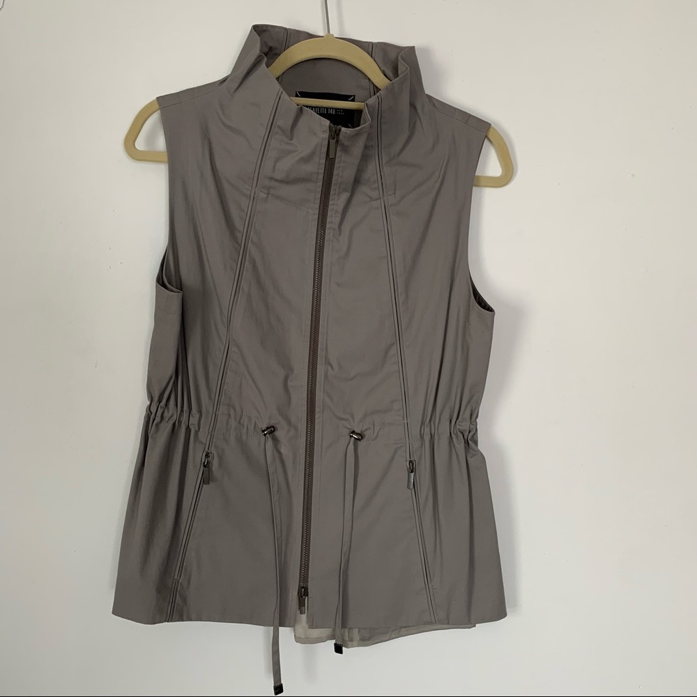 LAFAYETTE 148 NEW YORK Two Tone Drawstring Cinch Waist Utility Vest